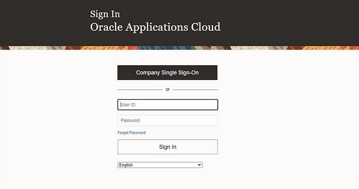 Go to the oracle login page