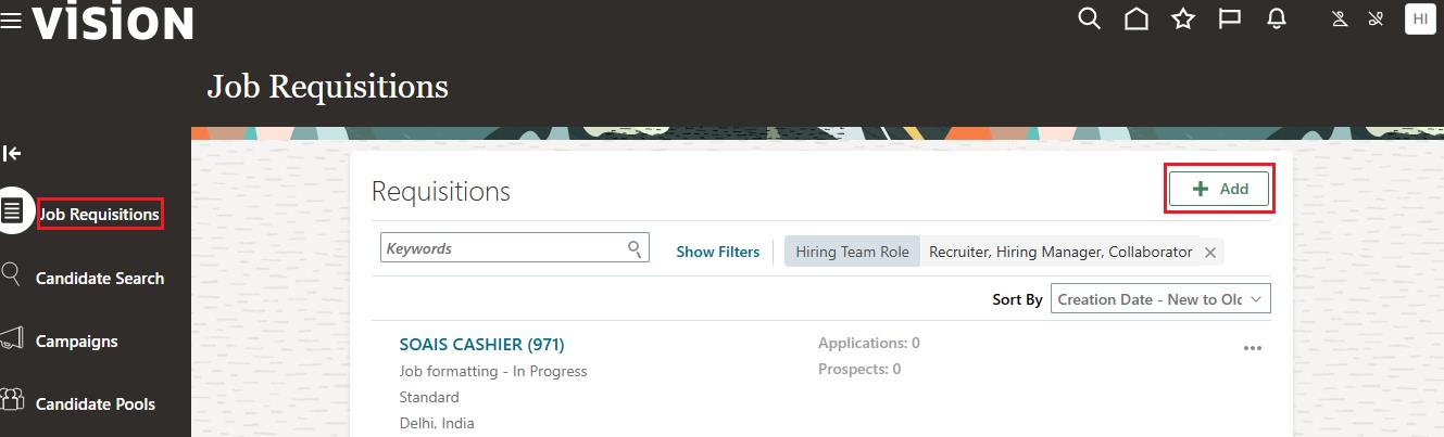 create Job Requisition Step 2
