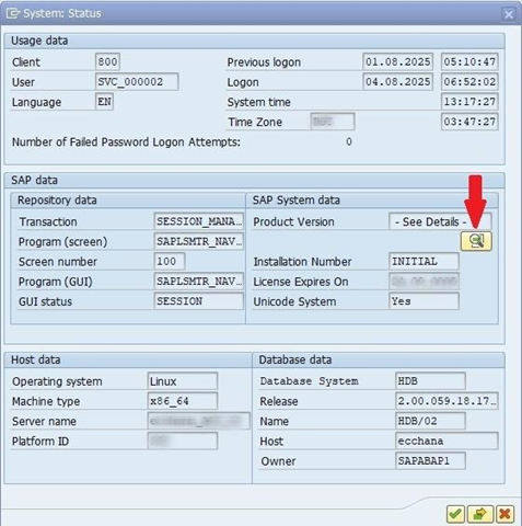 SAP S4 Hana Screen