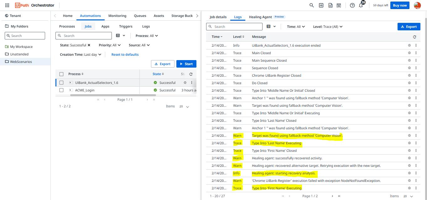 Analysing the Execution Logs