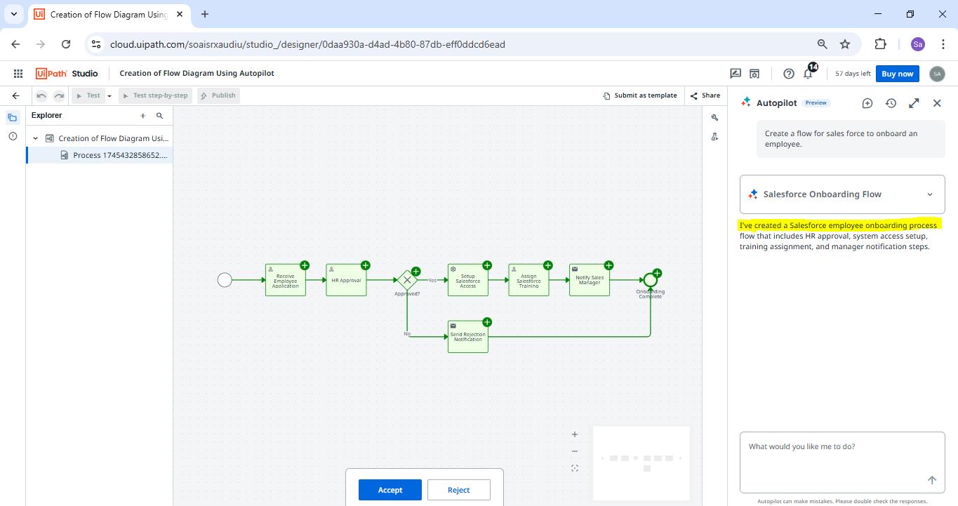 Autopilot automatically generates a functional flow