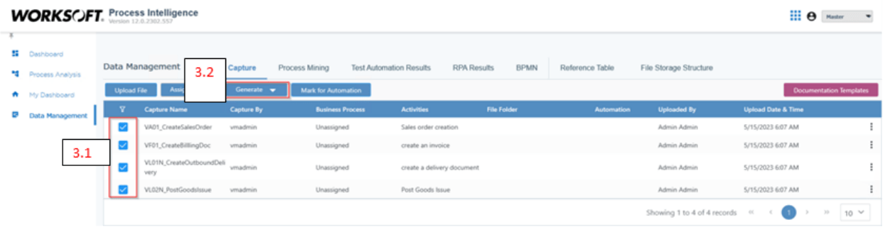 Capture Options drop-down menu