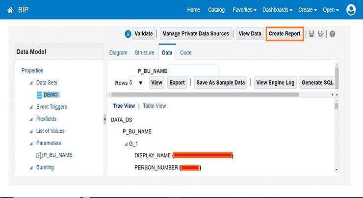 Click on Create Report