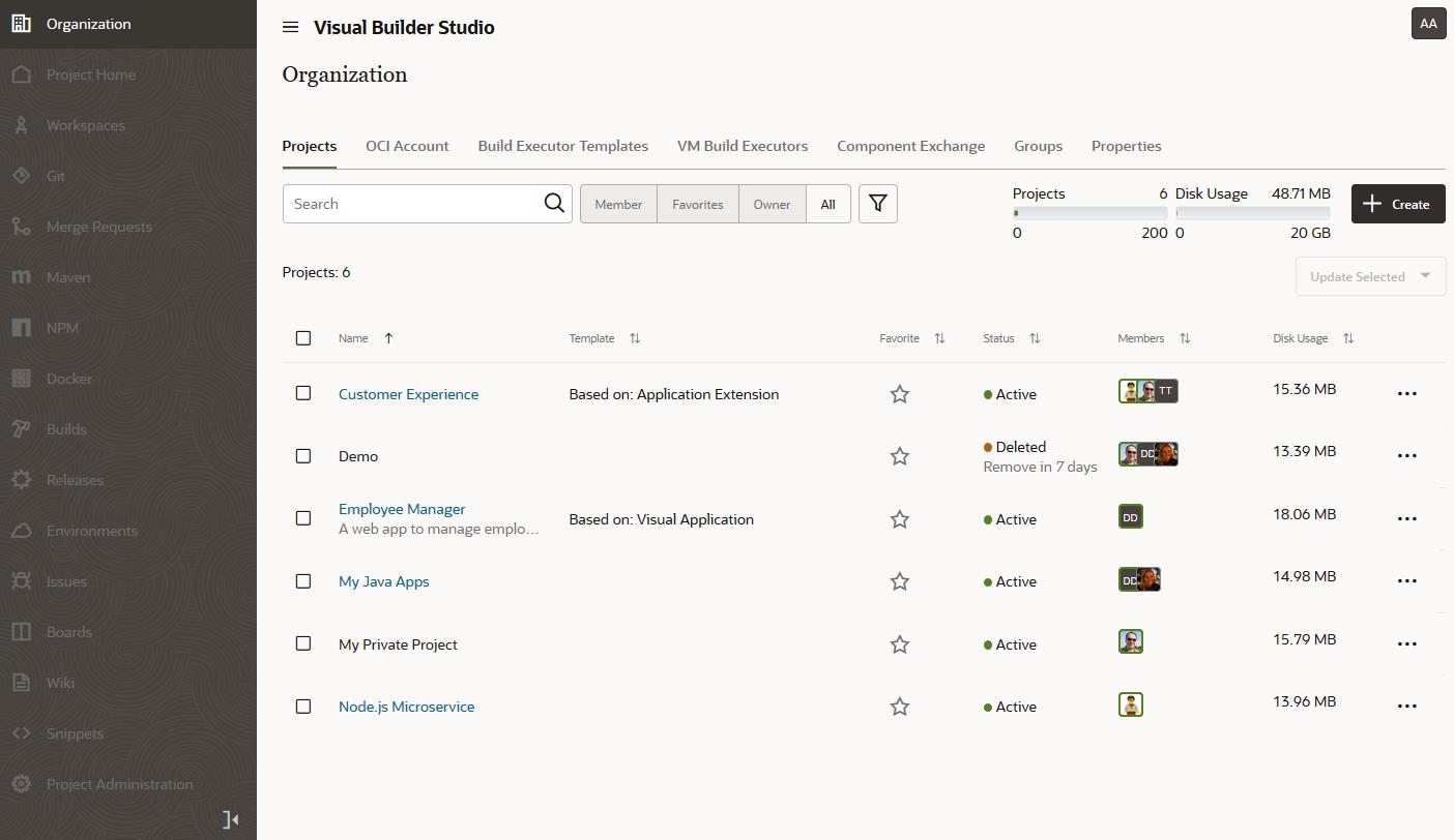 How to Access VB Studio from the Oracle Cloud Home Page