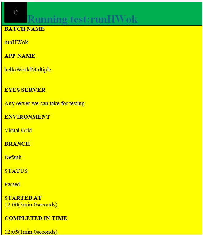 Running test