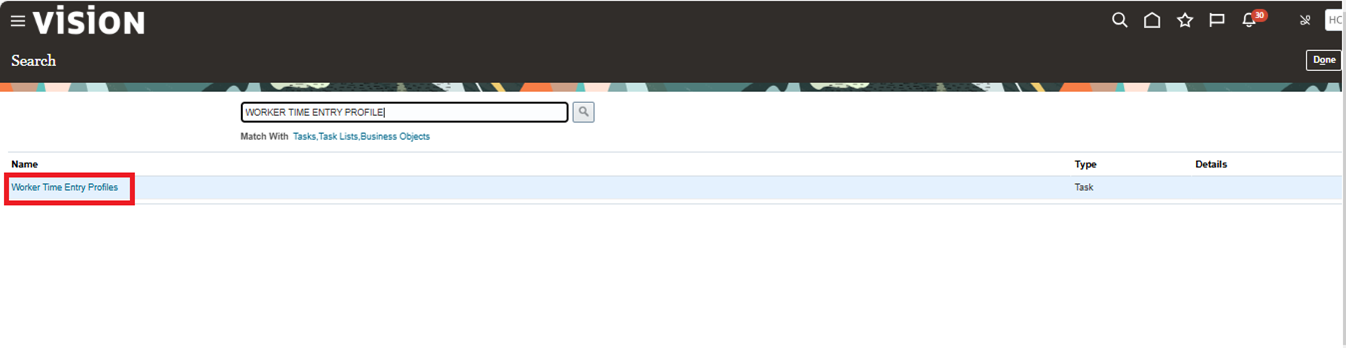 Search for Worker Time Entry Profiles