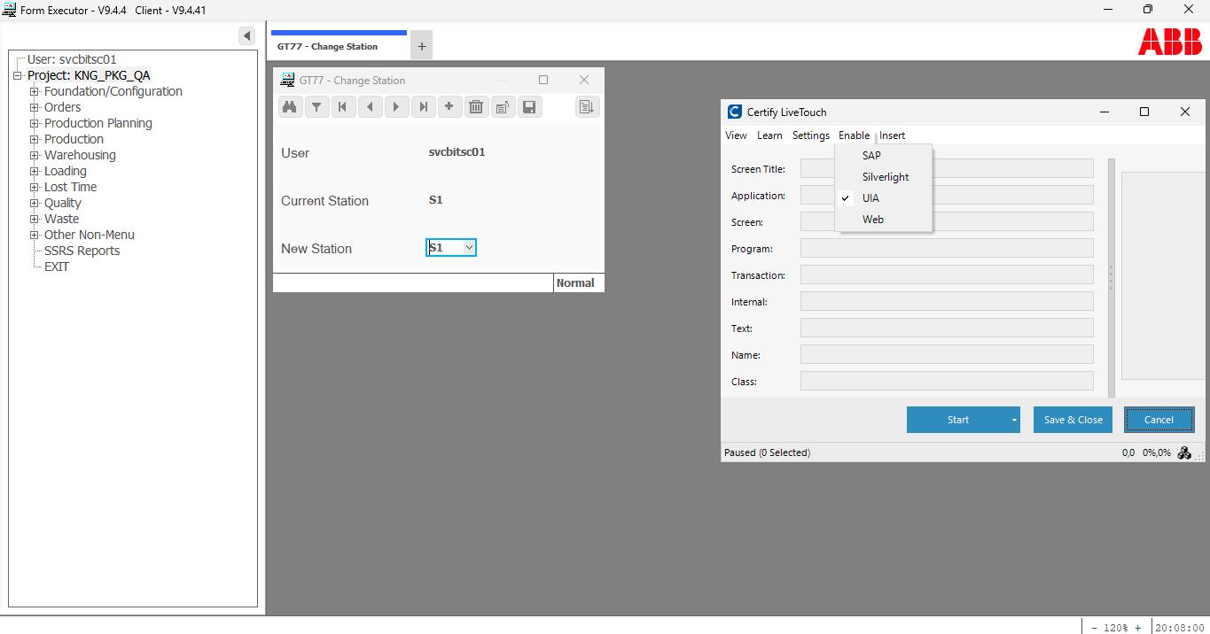 To interact with a node in a desktop application, follow these steps