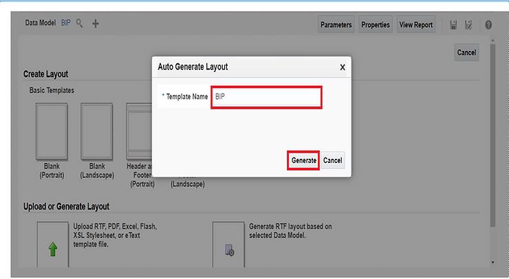 Write a Data model Name And Click on Generate