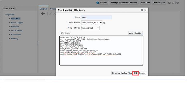 Write a query into the SQL Query box