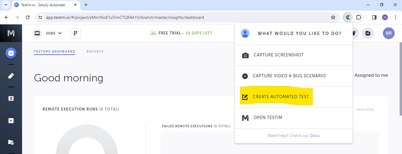 create automated test 